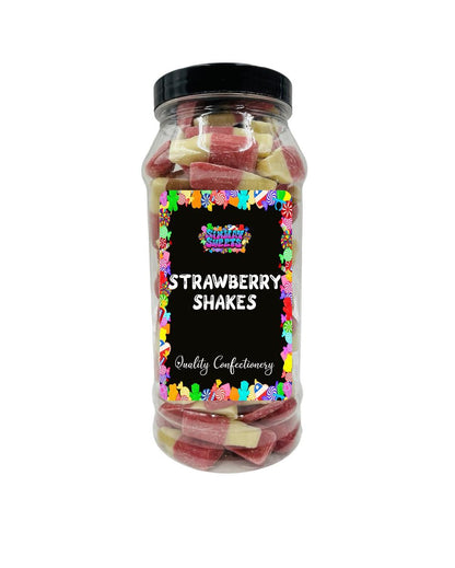 Pink N White Chocolate Milkshake Bottles Retro Sweets Gift Jar