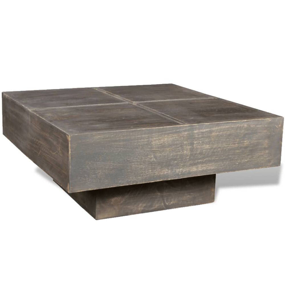 Coffee Table Brown Square Solid Mango Wood V0671354371