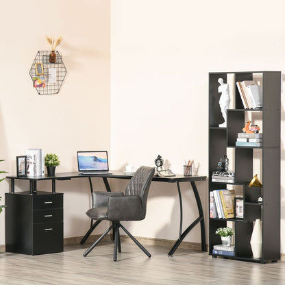 L-Shaped Corner PC Desk Table w/ Drawer Home Office Workstation, Black HOMCOM S0671080441