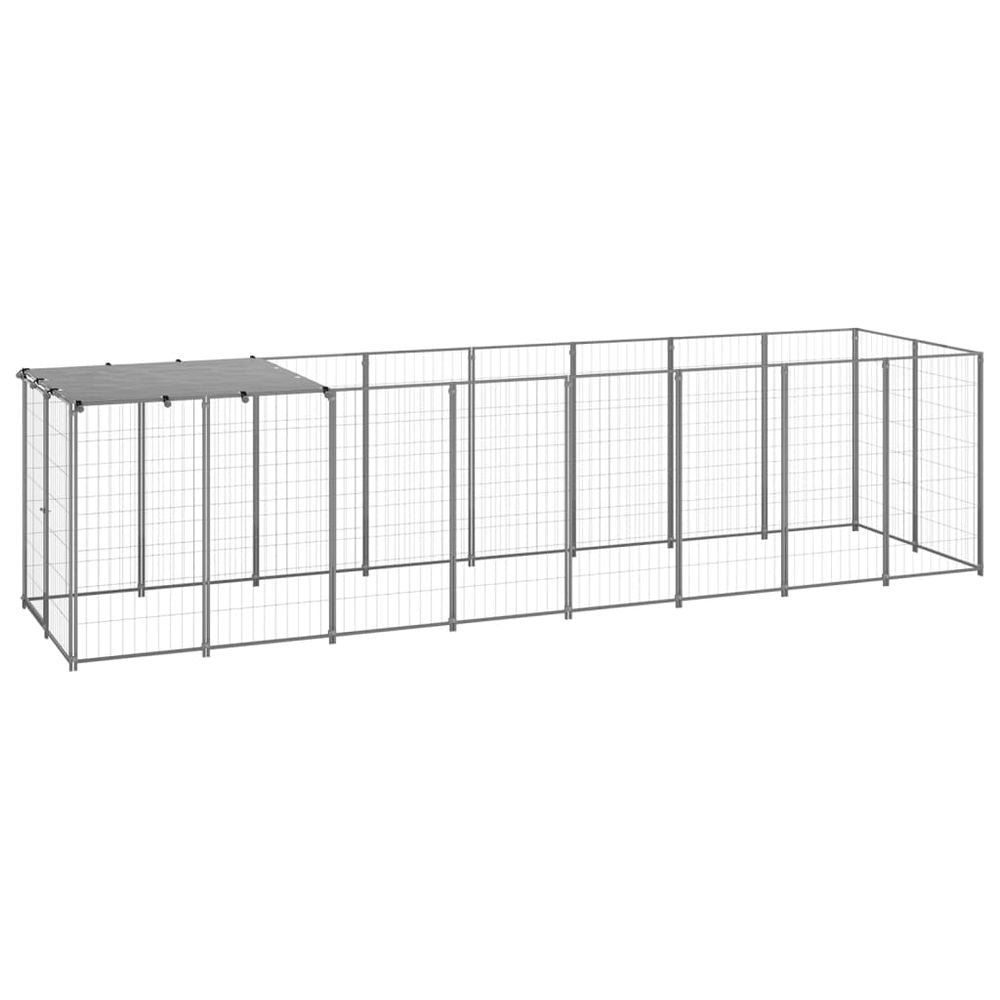 Dog Kennel Black 2.42 m� Steel V0671190019