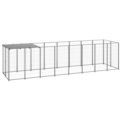 Dog Kennel Black 2.42 m� Steel V0671190019