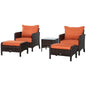 2 Seater PE Rattan Garden Furniture Set, Glass Top Table Brown S0671072394