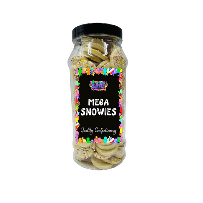 Mega White Chocolate Jazzles Snowies Jazzies Retro Sweets Gift Jar