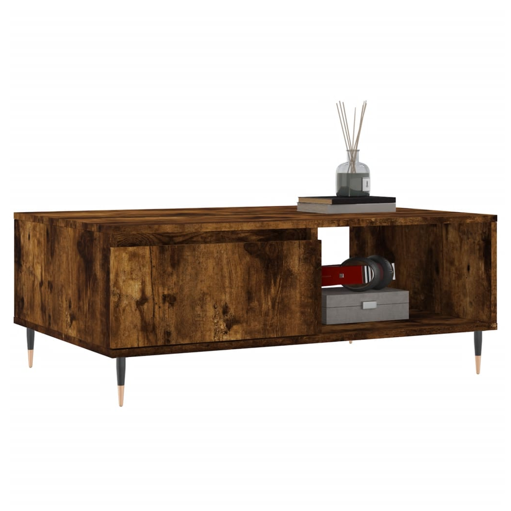 vidaXL Coffee Table Smoked Oak 90x60x35 cm Engineered Wood S0671257249