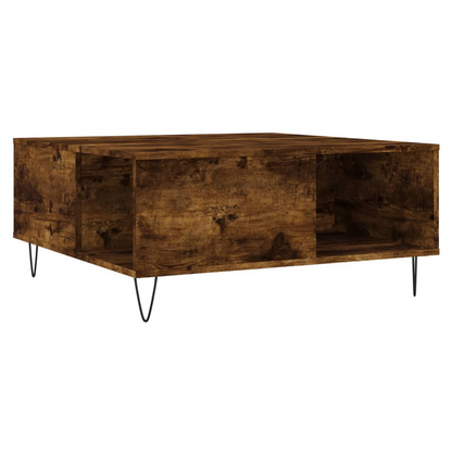 vidaXL Coffee Table Smoked Oak 80x80x36.5 cm Engineered Wood S0671257072