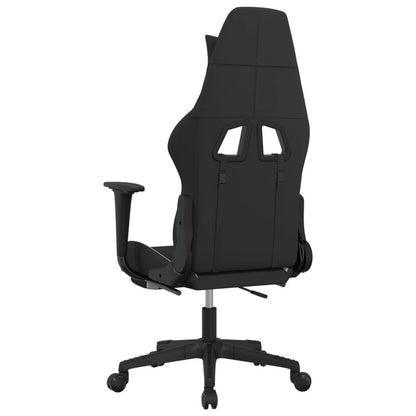 Gaming Chair with Footrest Black and White Fabric S0671170044