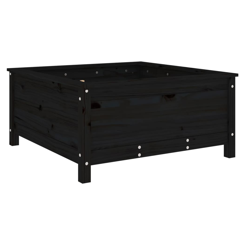 vidaXL Garden Planter Black 82.5x82.5x39 cm Solid Wood Pine S0671357932