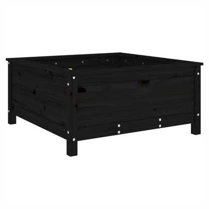 vidaXL Garden Planter Black 82.5x82.5x39 cm Solid Wood Pine S0671357932