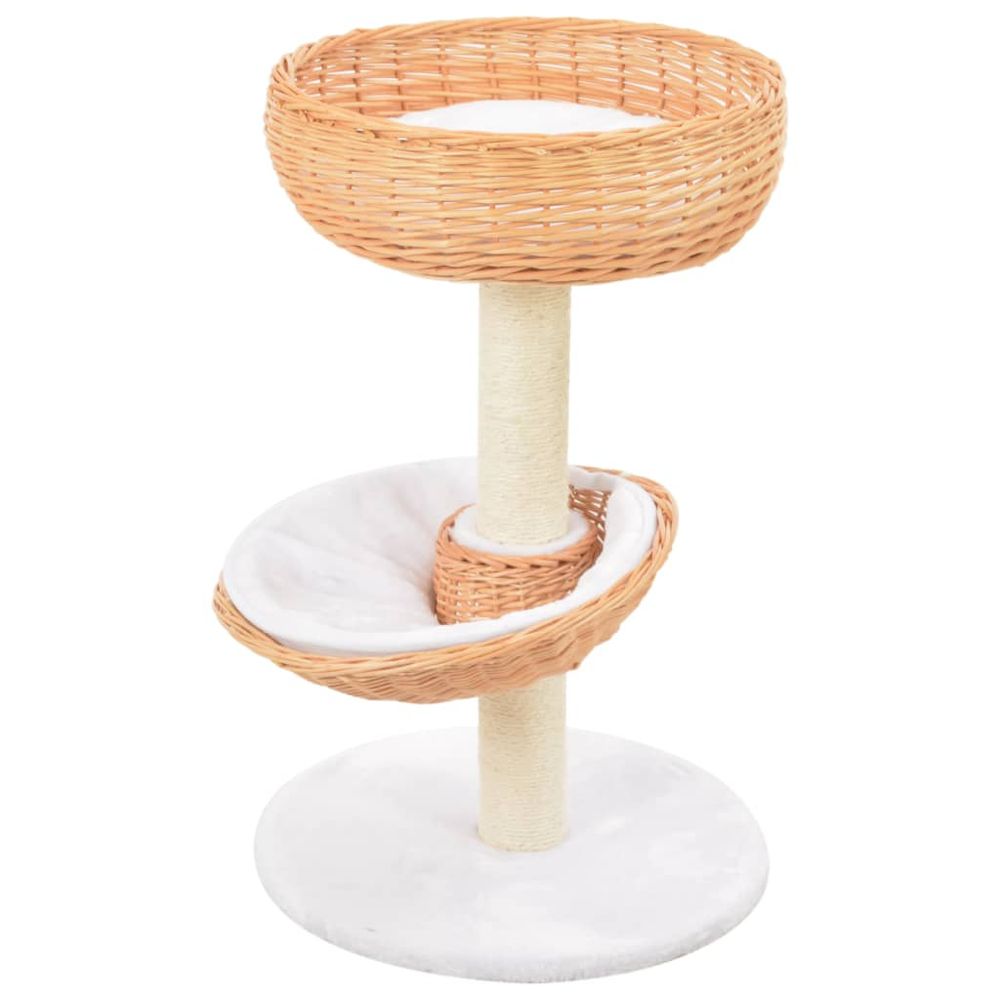 vidaXL Cat Tree with Sisal Scratching Post Natural Willow Wood S069789526