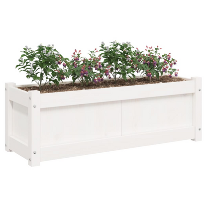 vidaXL Garden Planter White 90x31x31 cm Solid Wood Pine S0671383063