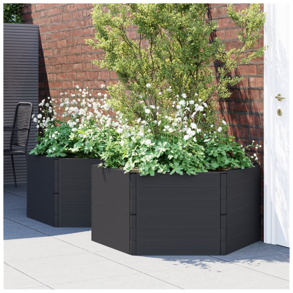 vidaXL Garden Planters 2 pcs Anthracite PP S0671261581