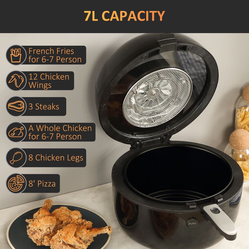 7L Digital Air Fryer w/ Dehydrate 7 Presets Rapid Air Circulation 1500W S0671079376