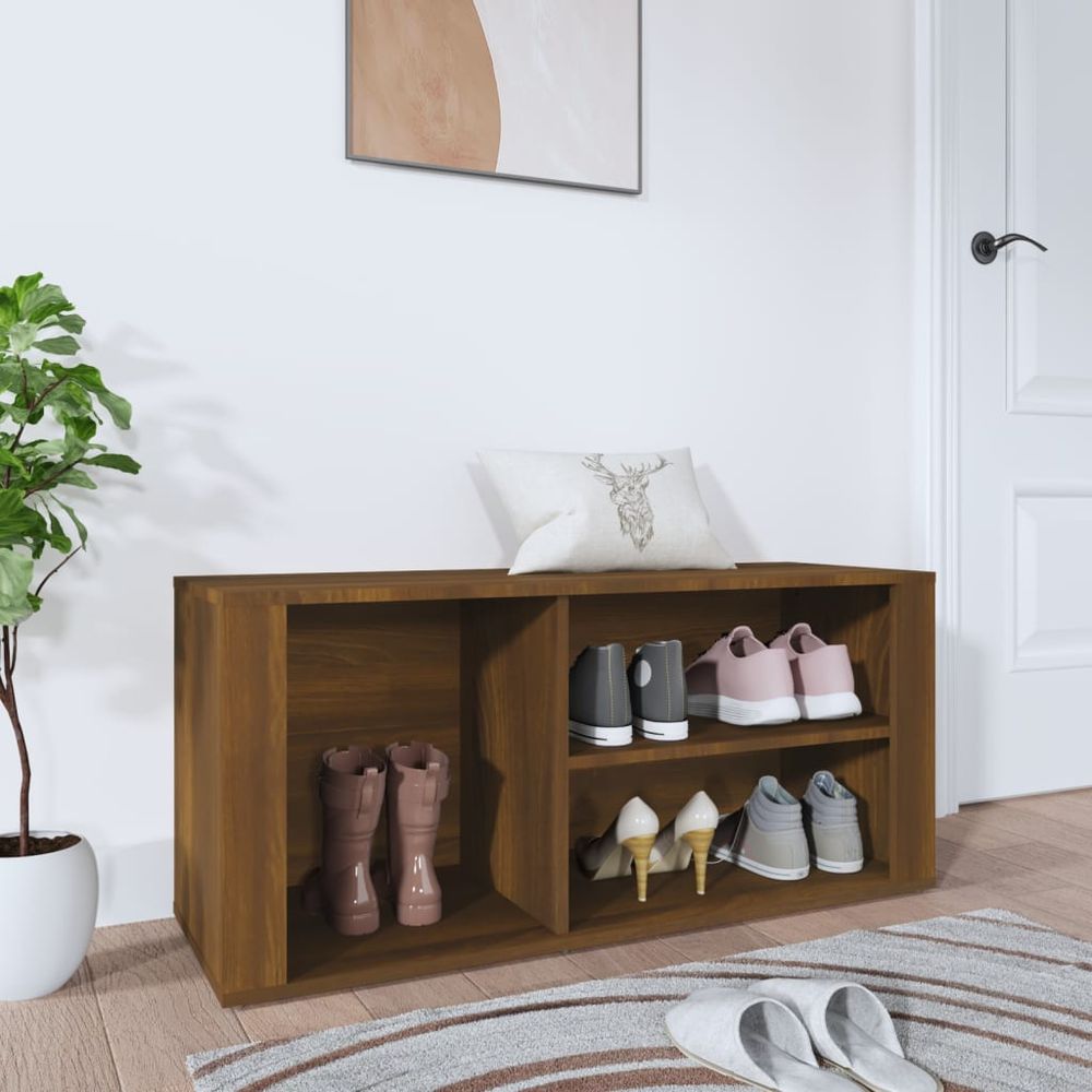 Shoe Cabinet White 100x35x45 cm Engineered Wood S0671089143