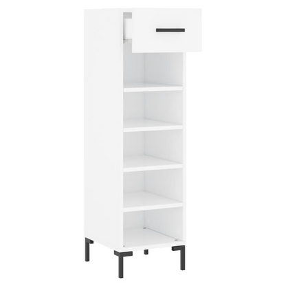 vidaXL Shoe Cabinet White 30x35x105 cm Engineered Wood S0671257441