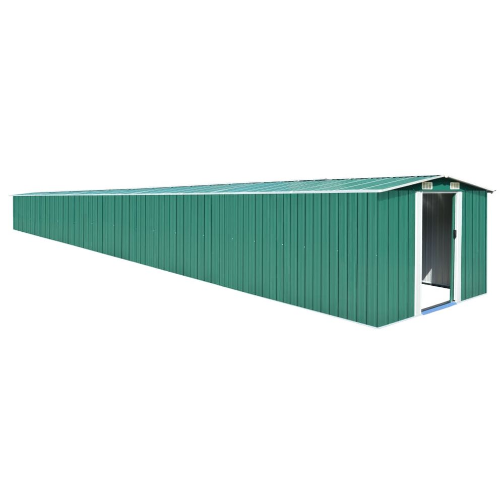 Garden Shed Green 257x990x181 cm Galvanised steel S0671167729