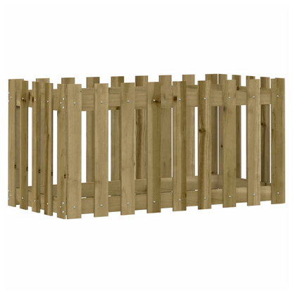 vidaXL Garden Raised Bed with Fence Design 100x50x50 cm Impregnated Wood Pine S0671368520