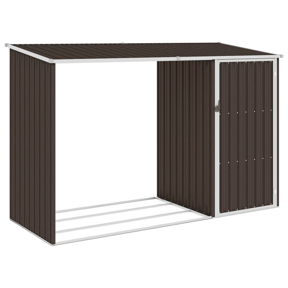 Garden Firewood Shed Green, Brown, Grey & Anthracite 245x98x159 cm Galvanised Steel S069811291