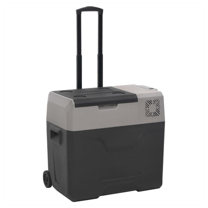 vidaXL Cool Box with Wheel and Adapter Black&Grey 40 L Polypropylene S0671211509