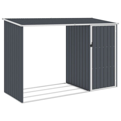 Garden Firewood Shed Green, Brown, Grey & Anthracite 245x98x159 cm Galvanised Steel V069822281