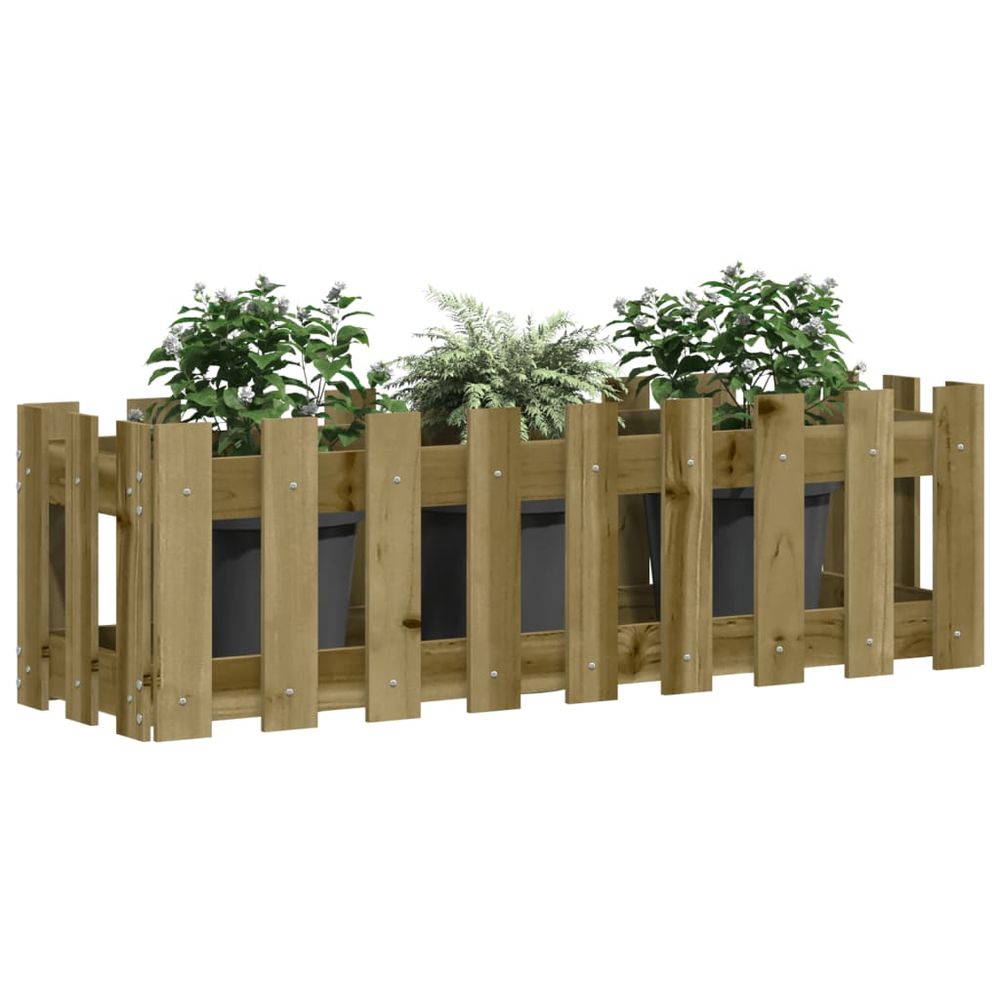 vidaXL Garden Raised Bed with Fence Design 100x30x30 cm Impregnated Wood Pine S0671368453