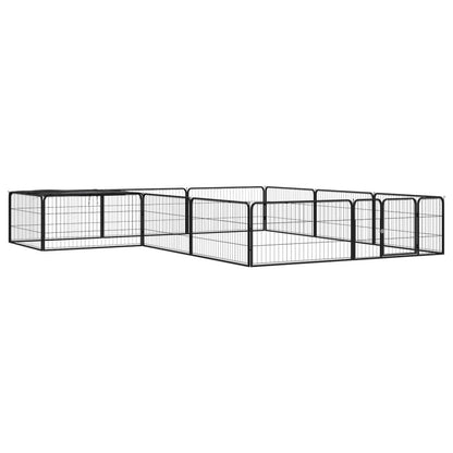 8-44 Panel Dog Playpen Black 100x50 cm to 1100 x 1100 x 50 cm Powder-coated Steel V0671110459