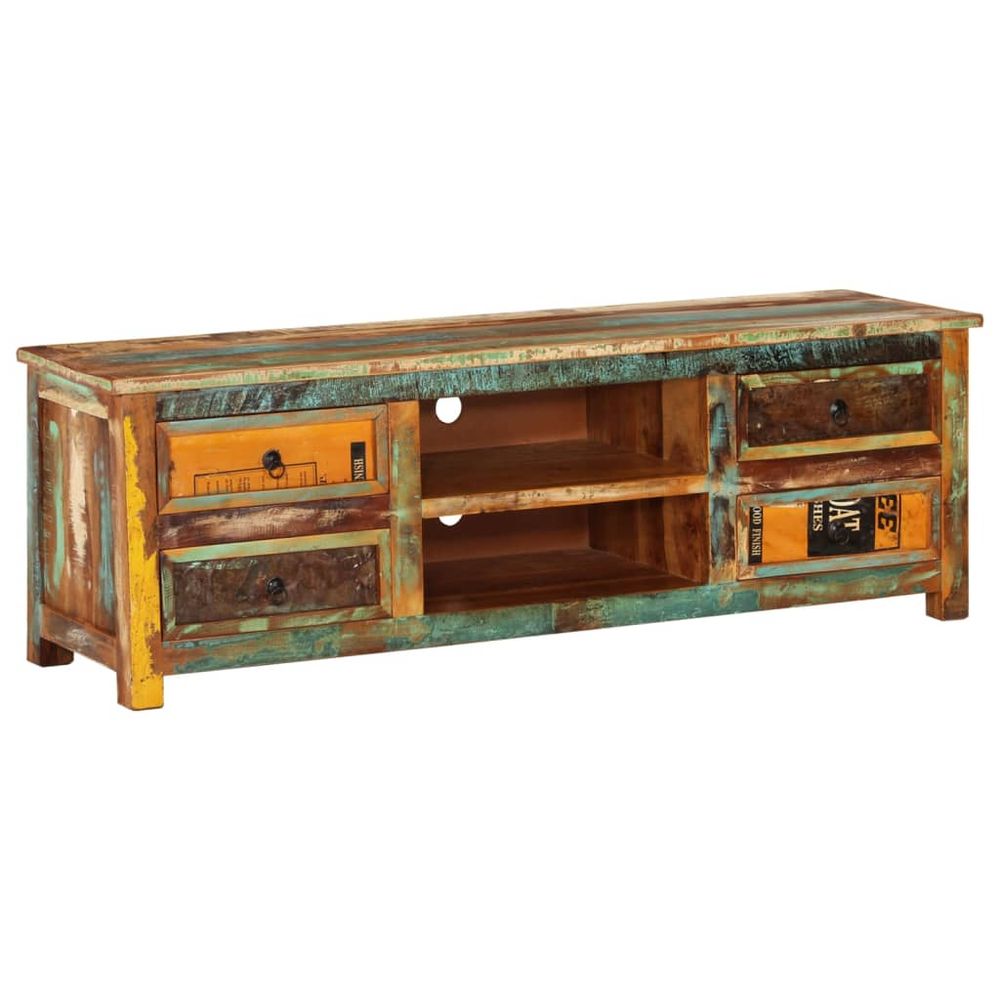 Reclaimed Wood TV Cabinet TV Stand 4 Drawers S0671367027