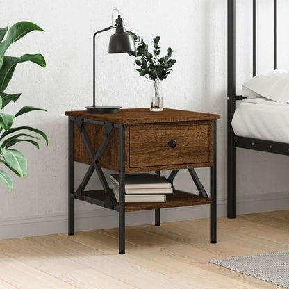 vidaXL Bedside Table Brown Oak 40x42x45 cm Engineered Wood S0671260245