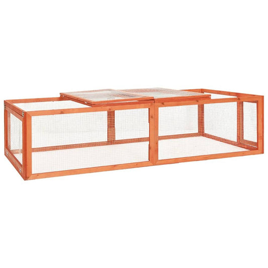 vidaXL Rabbit Hutch 124x120x60 cm Solid Firwood S069849865