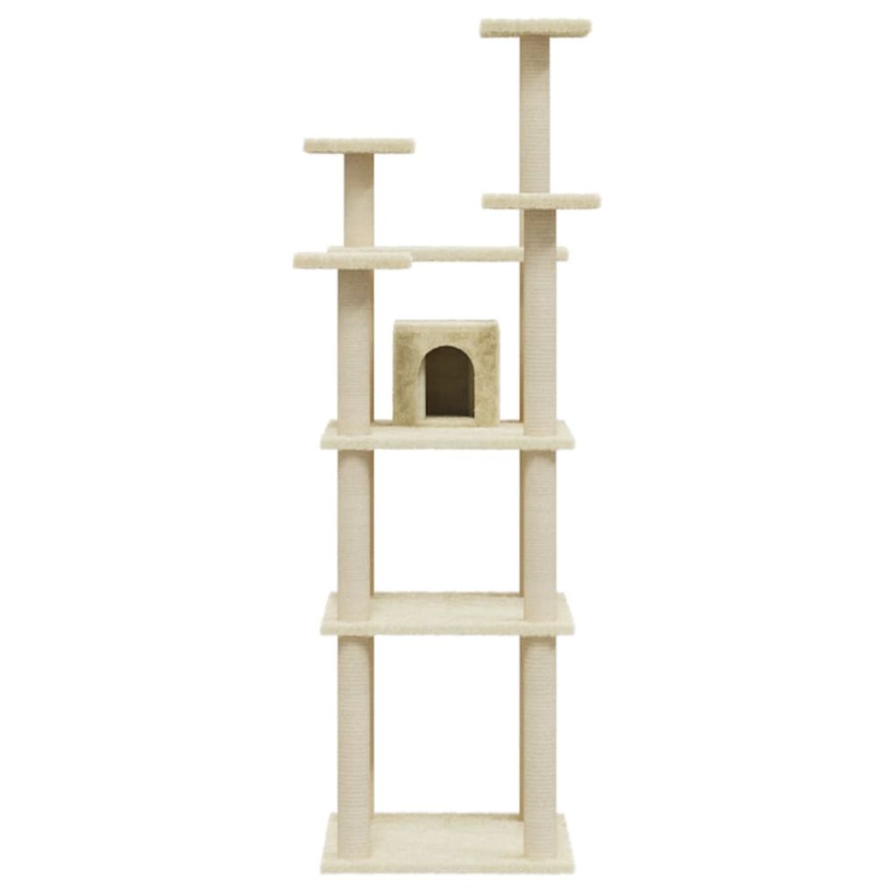 vidaXL Cat Tree with Sisal Scratching Posts Cream 171 cm V067940225