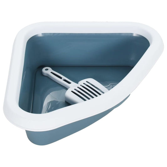 Cat Litter Tray White and Blue 56x40x14 cm PP S0671063592