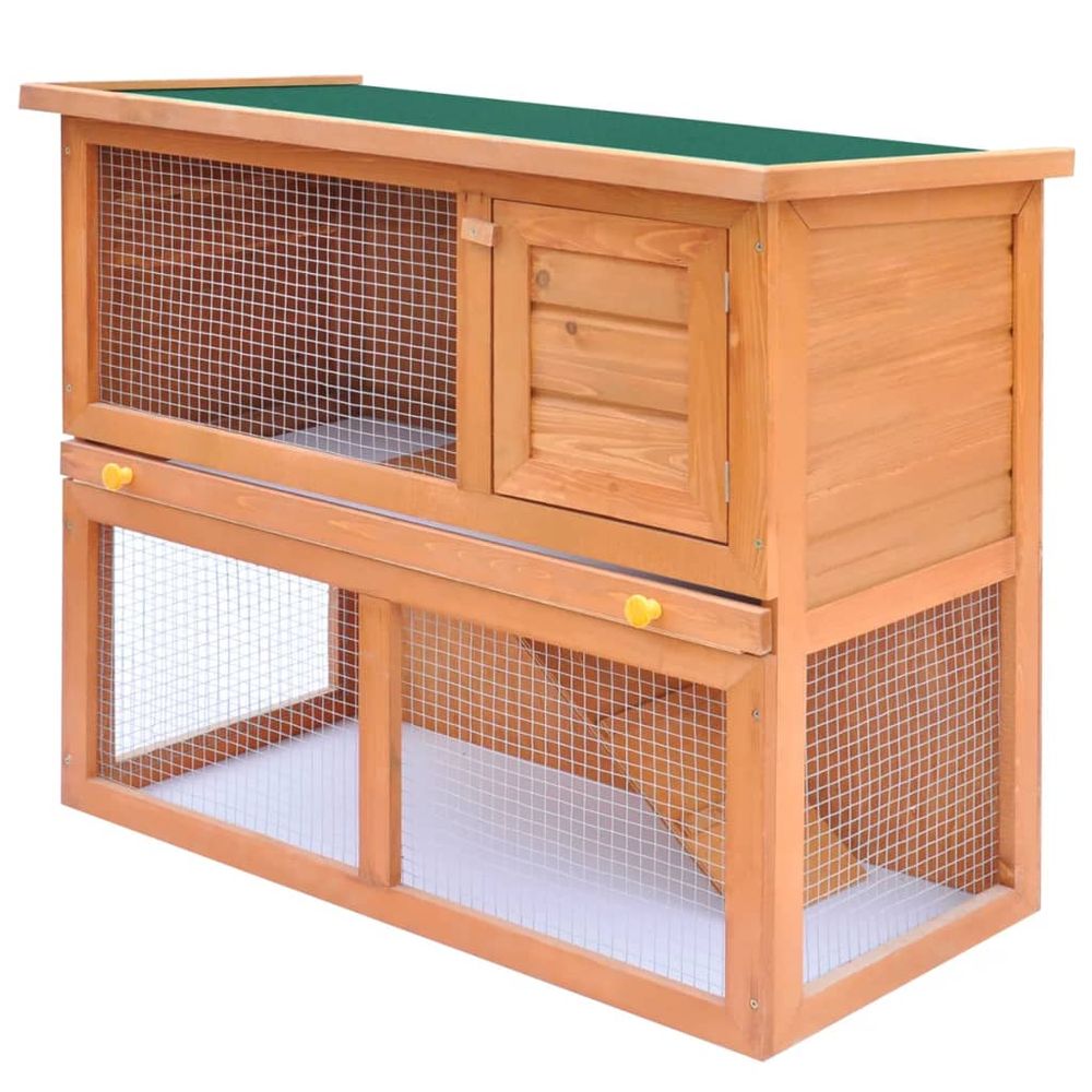 vidaXL Outdoor Rabbit Hutch Small Animal House Pet Cage 1 Door Wood V069820807