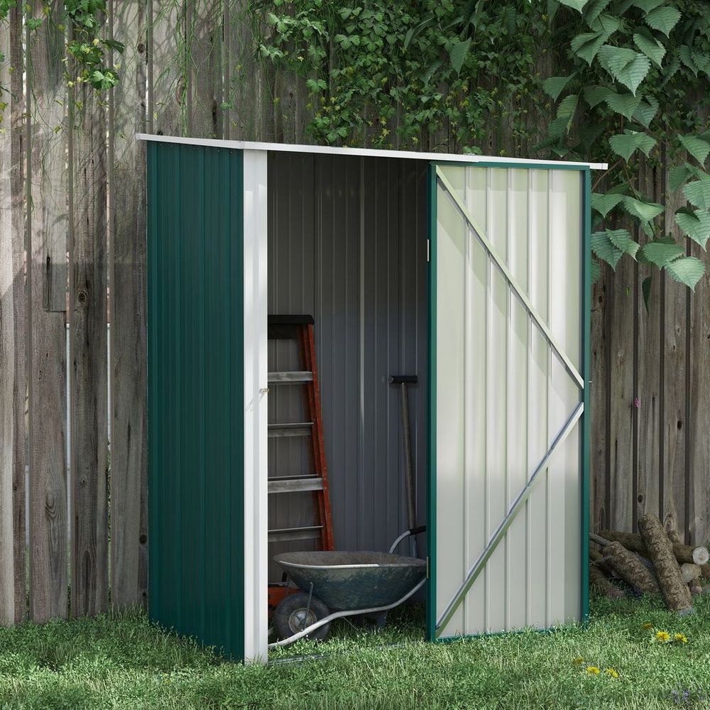 Outsunny Outdoor Storage Shed Steel Garden Shed w/ Lockable Door for Garden S0671383547