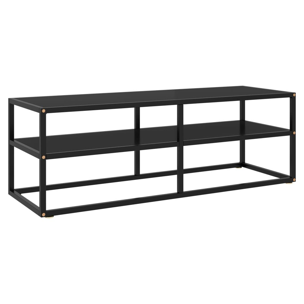 vidaXL TV Cabinet Black with Black Glass 120x40x40 cm V0671198825