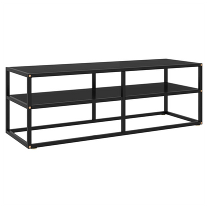 vidaXL TV Cabinet Black with Black Glass 120x40x40 cm V0671198825