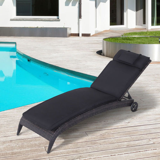 Garden Sun Lounger Chair Cushion Reclining Relaxer V067942389