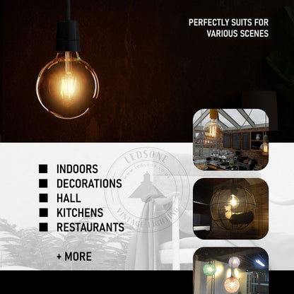 3 Pack E27 LED Edison Dimmable Vintage Amber Glass Warm white 2700K Light Bulbs S0671114238