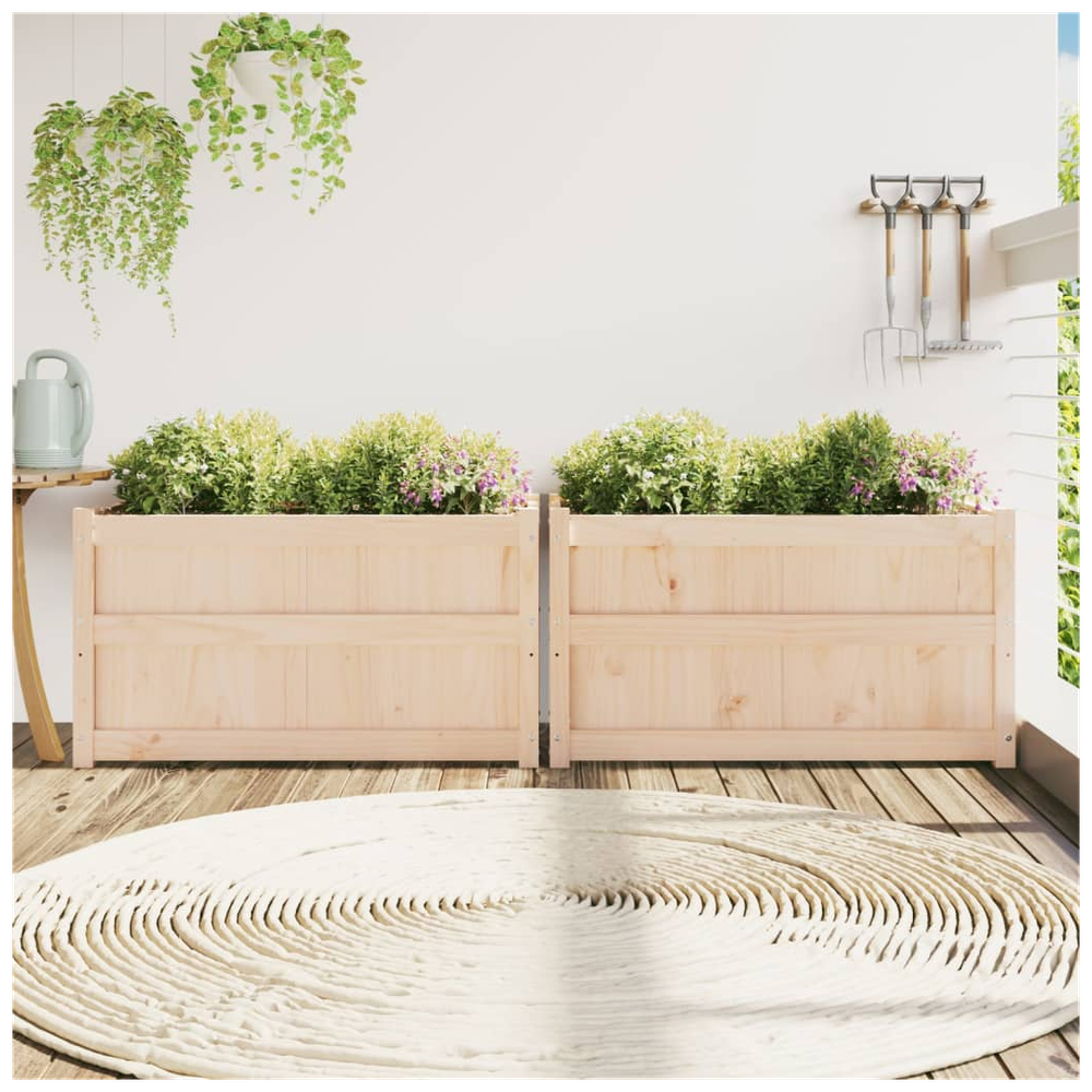 vidaXL Garden Planters 2 pcs Solid Wood Pine S0671383036