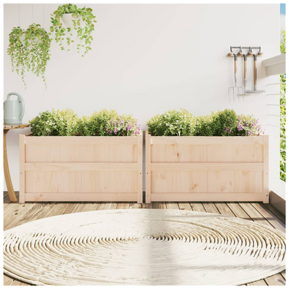 vidaXL Garden Planters 2 pcs Solid Wood Pine S0671383036