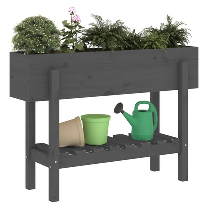 vidaXL Garden Raised Bed Grey 101x30x69 cm Solid Wood Pine S0671357896