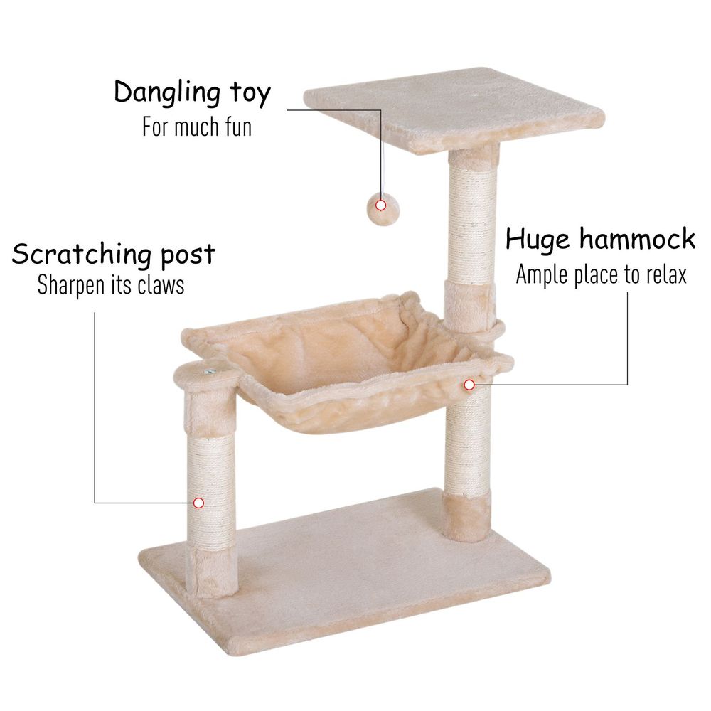 Cat Activity Tree Kitten Play Tower Palace Two-Tier w/ Sisal Scratching Post S0671071000