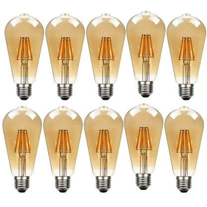 10Pack E27 LED Edison Dimmable Vintage Amber Glass Warm white 2700K Light Bulb S0671114259