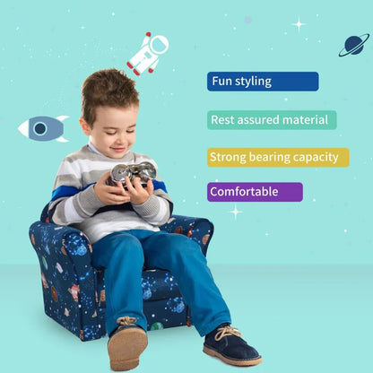 Children Kids Mini Sofa Armchair, Planet-Themed Chair, for Bedroom, Playroom S0671097240