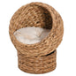 Wicker Cat House, Raised Cat Bed with Cylindrical Base, 50 x 42 x 60 cm S0671149034