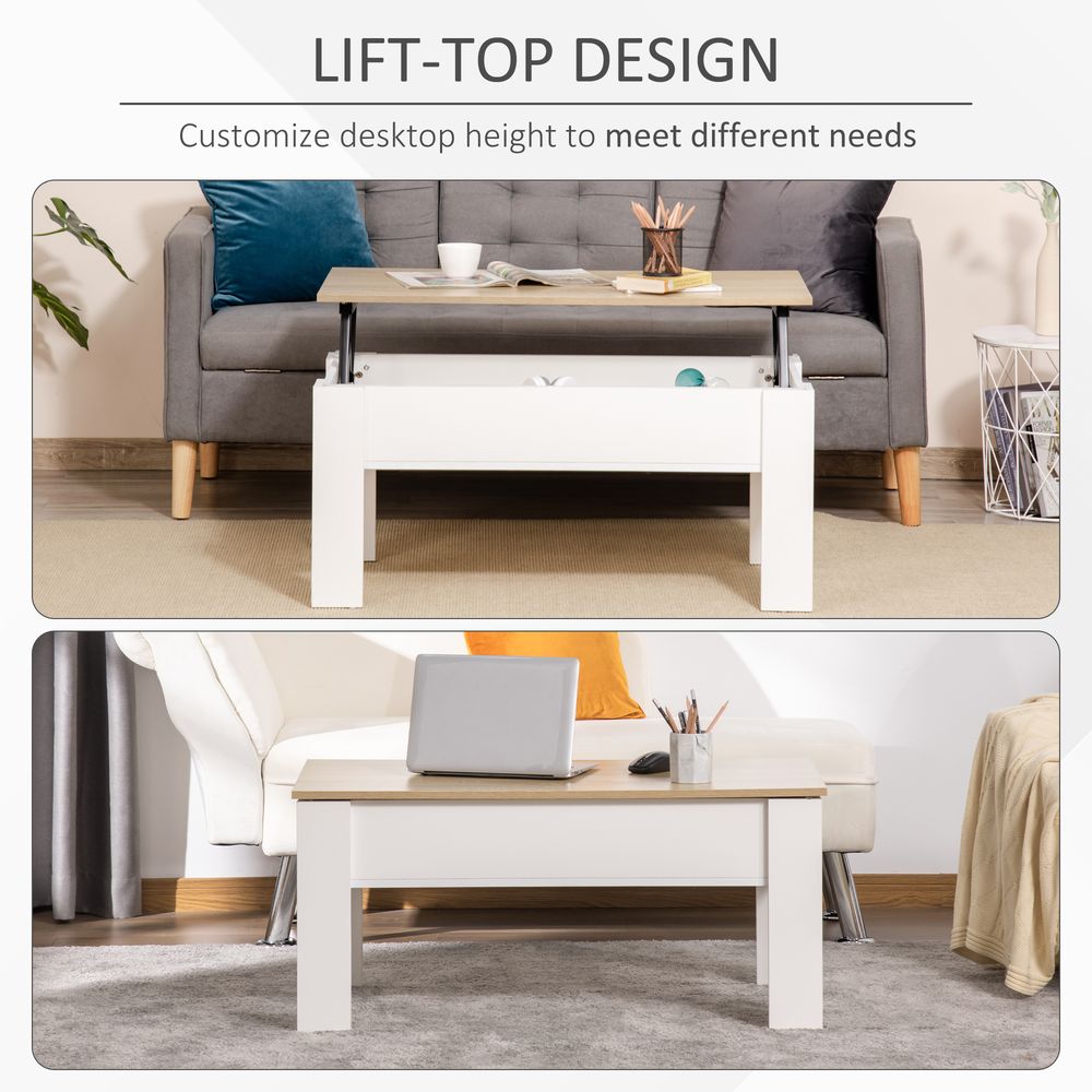 HOMCOM Lift Top Coffee Table w/Storage Compartment, Living Room Center Table S0671081167