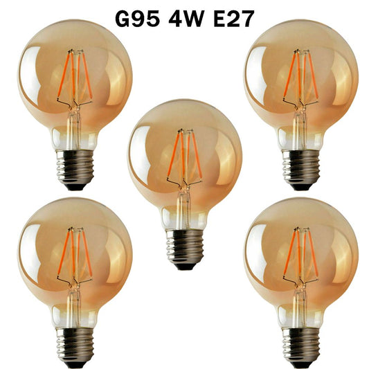 5Pack E27 LED Edison Dimmable Vintage Amber Glass Warm white 2700K Light Bulbs S0671114243