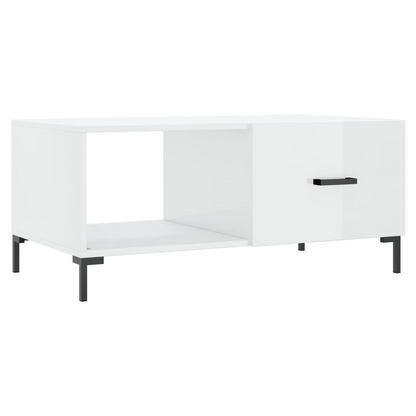 vidaXL Coffee Table High Gloss White 90x50x40 cm Engineered Wood S0671257135