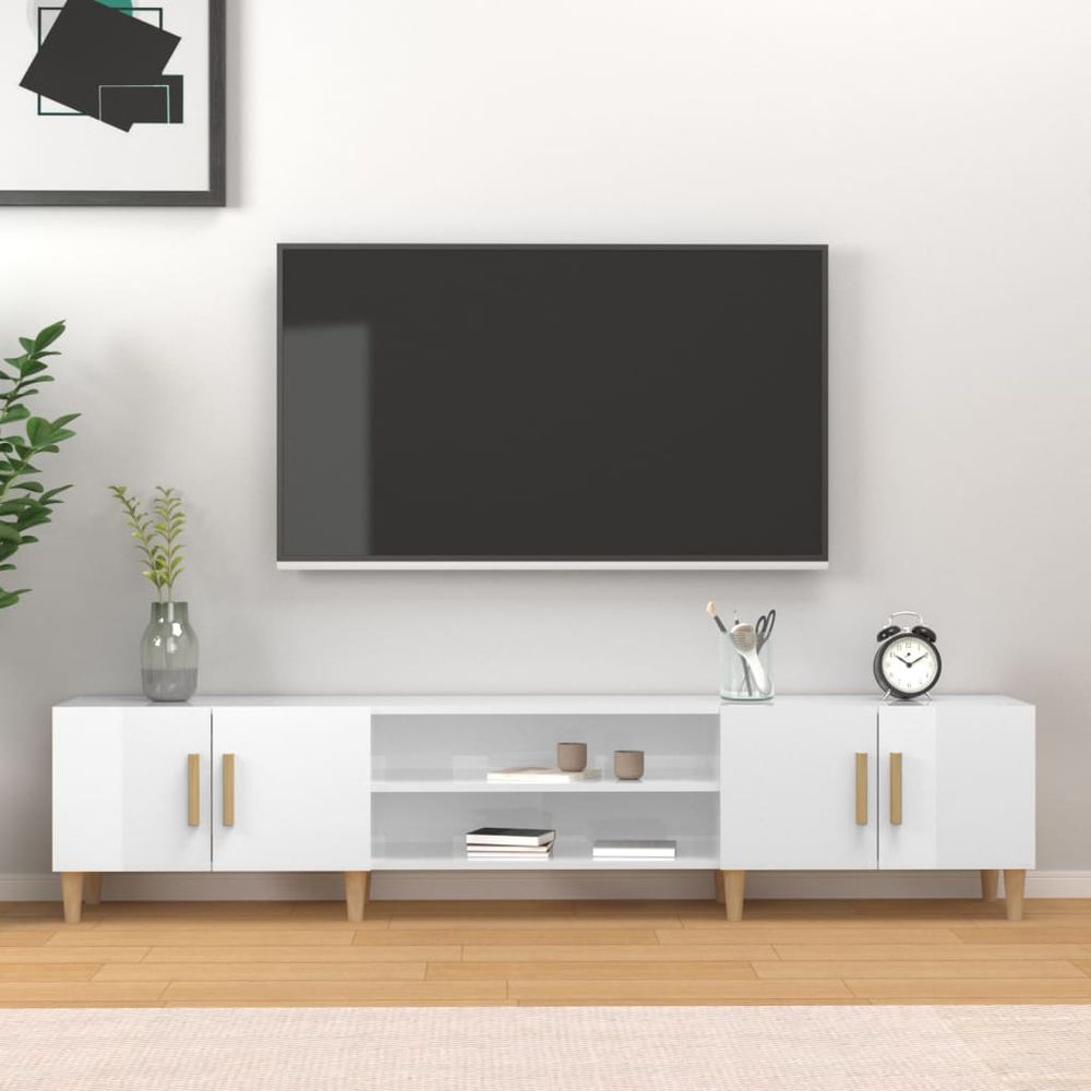 vidaXL TV Cabinet White 180x31.5x40 cm Engineered Wood S0671159328