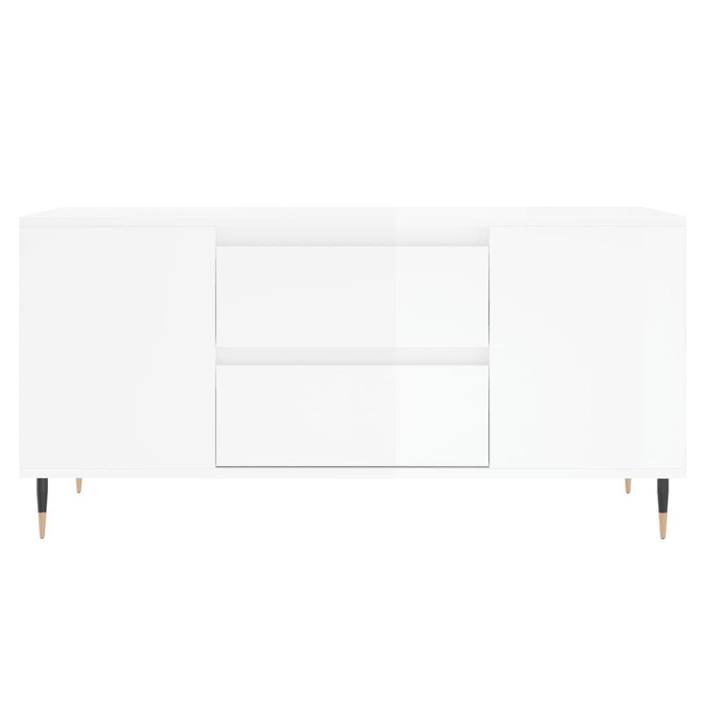 vidaXL Coffee Table High Gloss White 102x44.5x50 cm Engineered Wood S0671358156