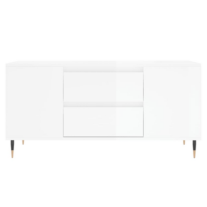 vidaXL Coffee Table High Gloss White 102x44.5x50 cm Engineered Wood S0671358156