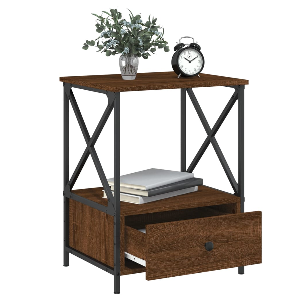 vidaXL Bedside Tables 2 pcs Brown Oak 50x41x65 cm Engineered Wood S0671263021